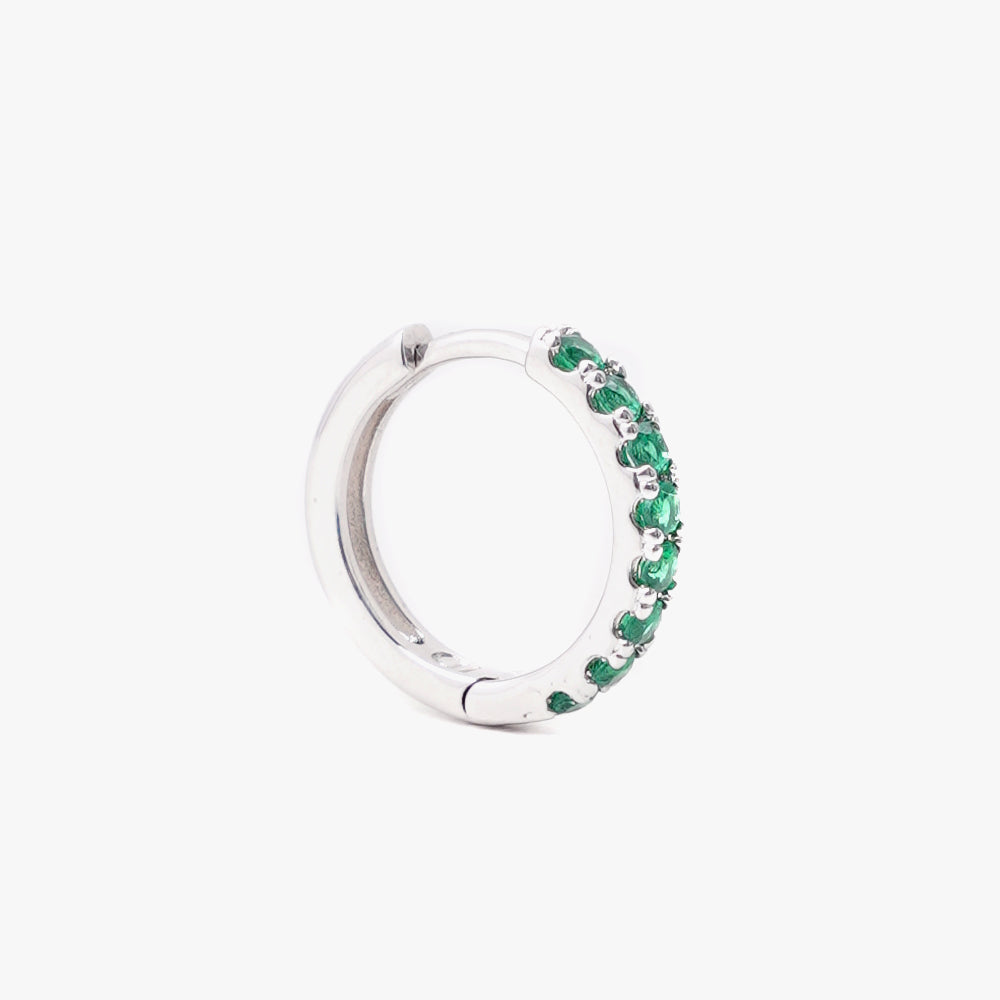 Mini hoop green silver