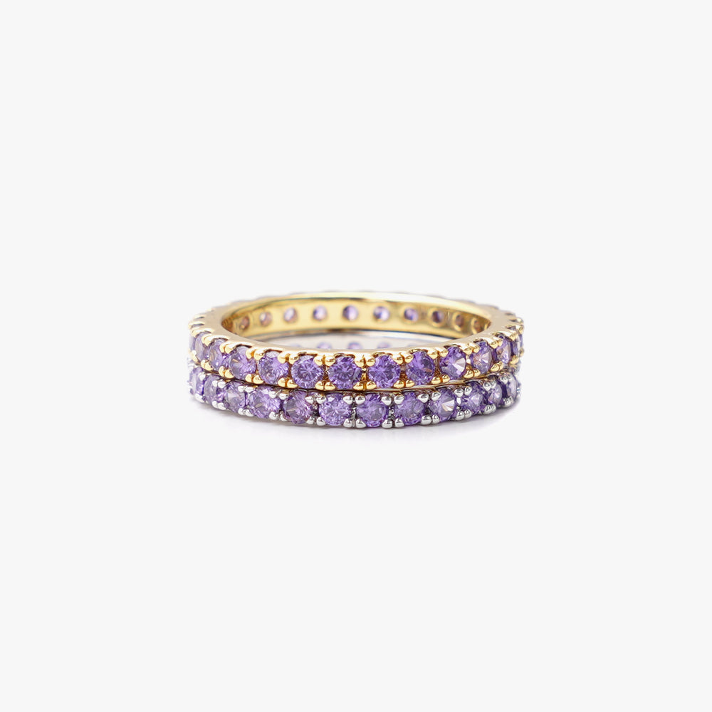 Colorful ring slim lilac gold