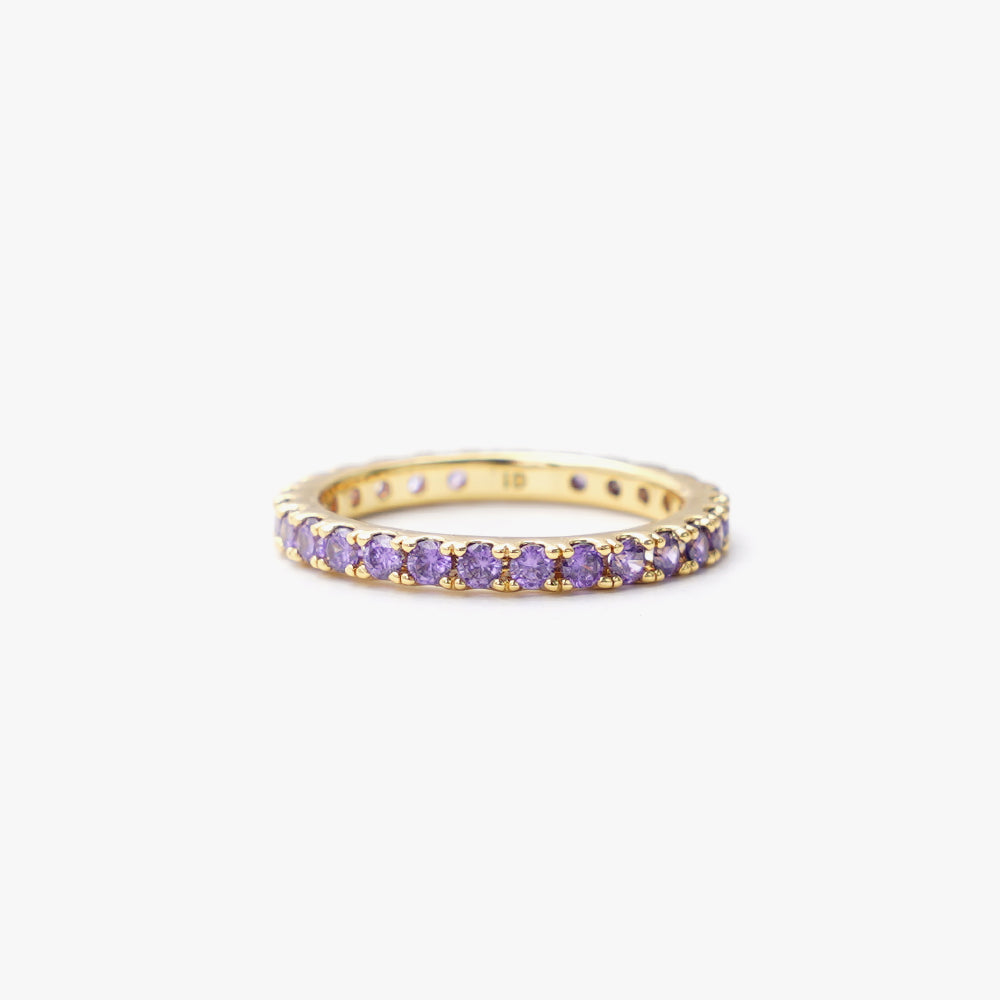 Colorful ring slim lilac gold