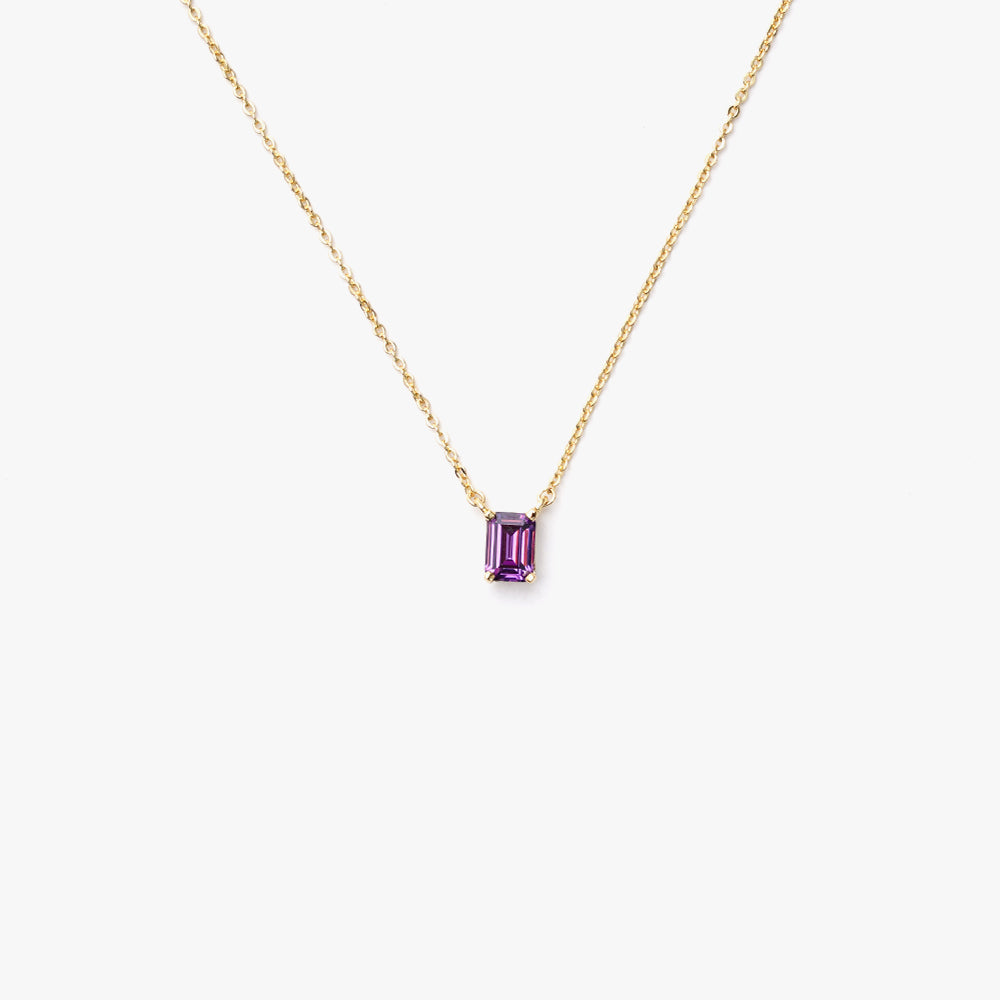 One stone necklace lilac gold