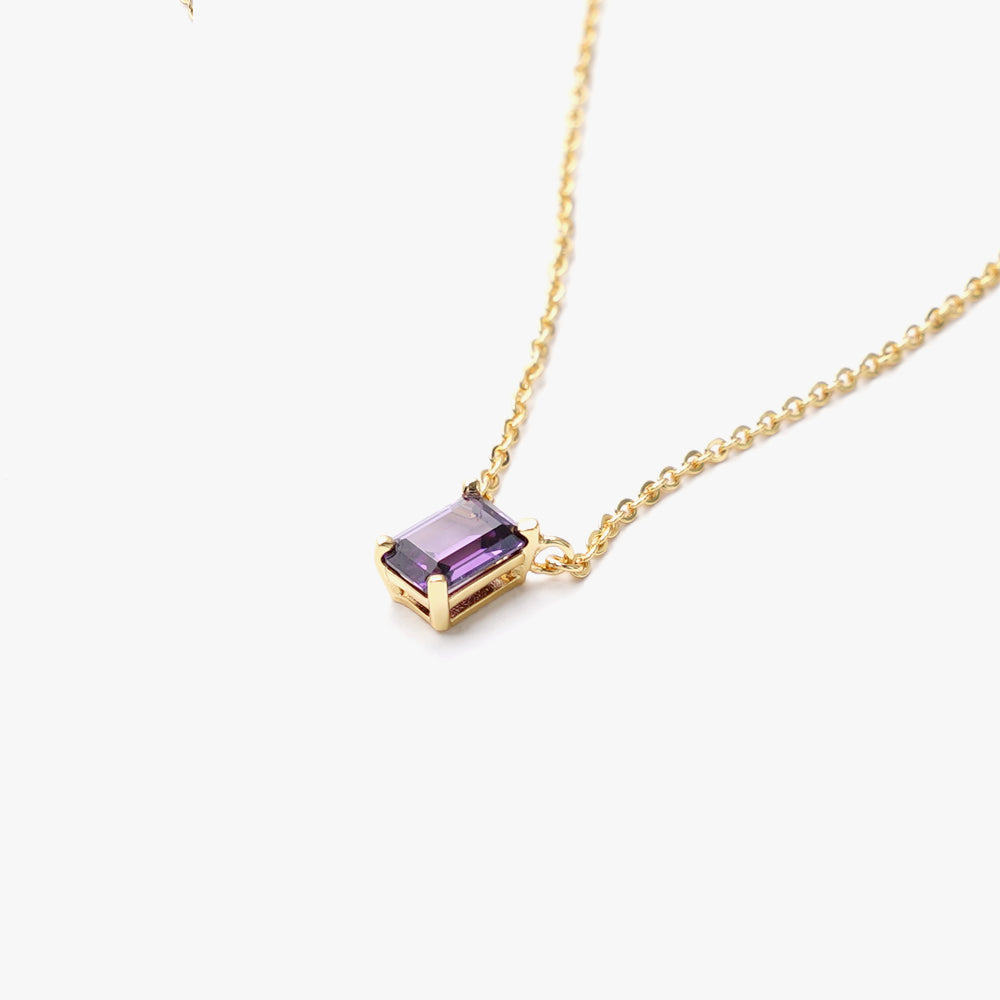 One stone necklace lilac gold
