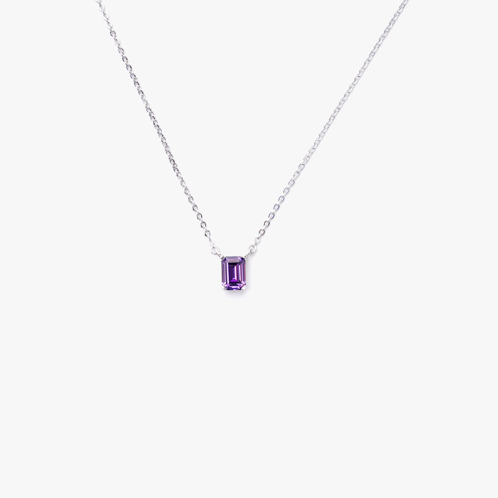One stone necklace lilac silver