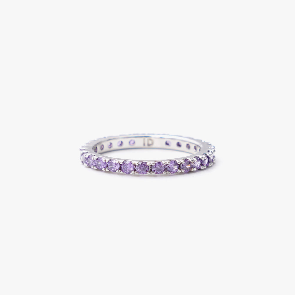 Colorful ring slim lilac silver