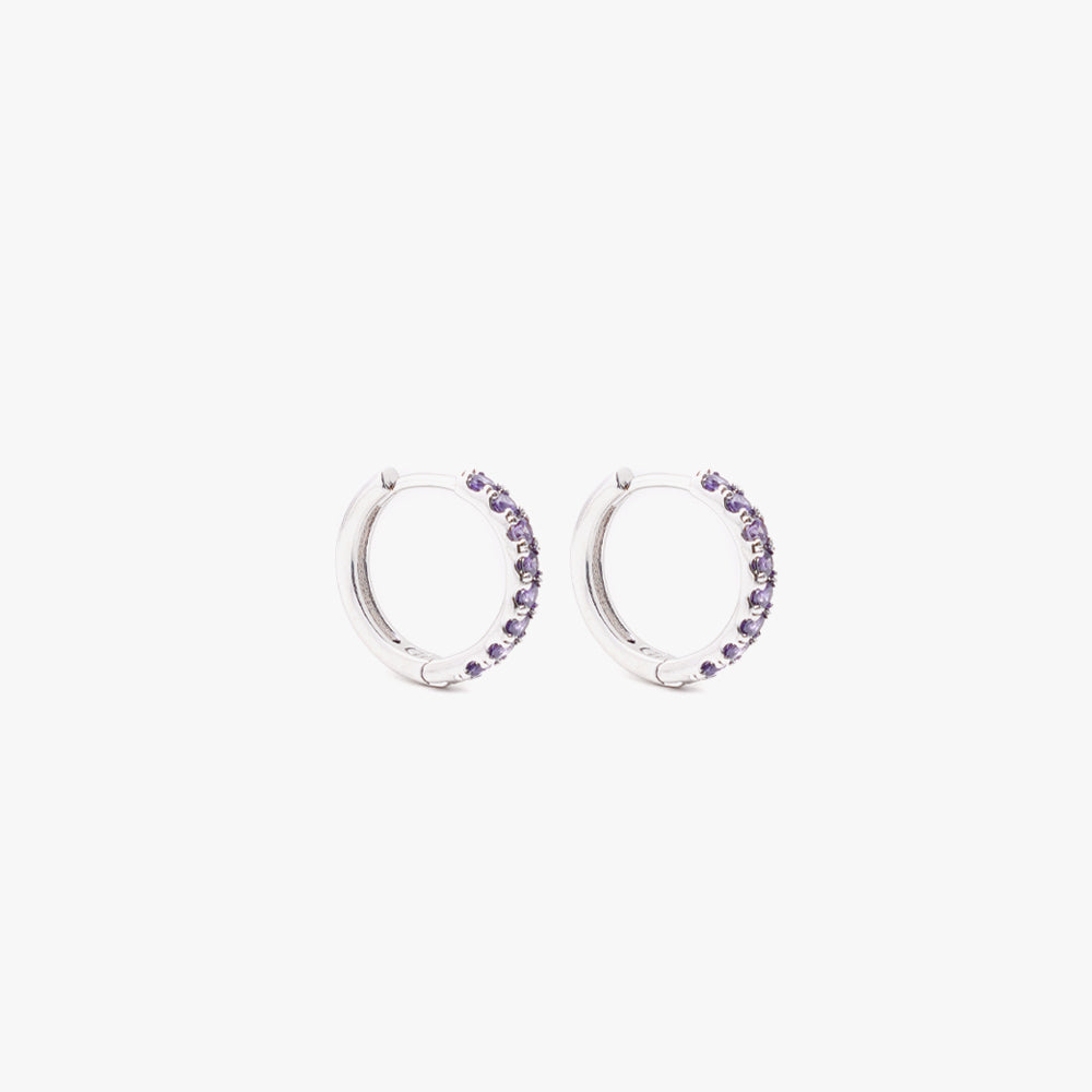 Mini hoop lilac silver