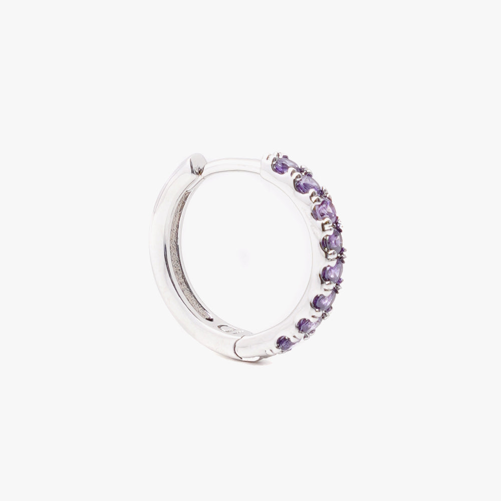 Mini hoop lilac silver