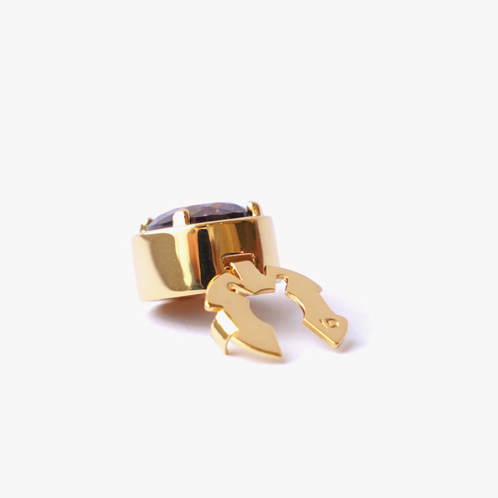 Mega circle button cover brown gold