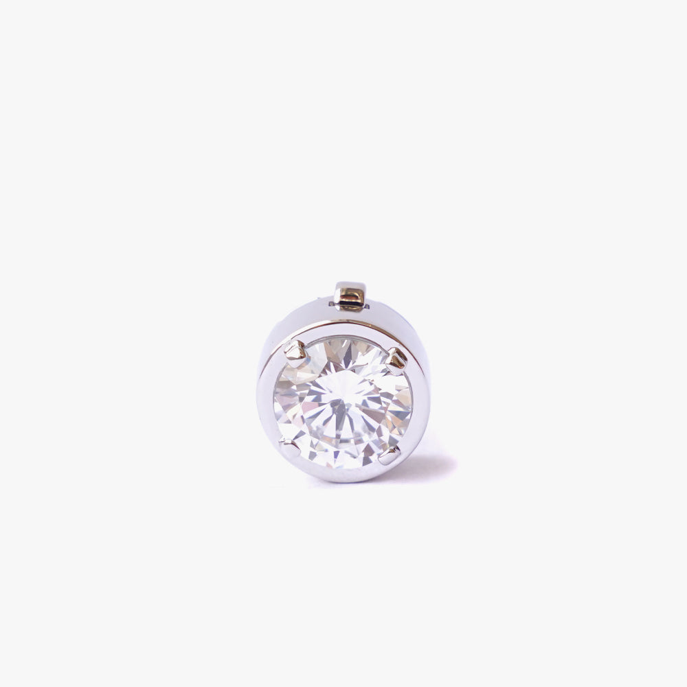Mega circle button cover white silver