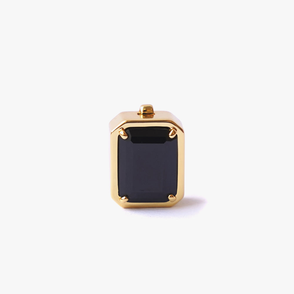Mega rectangle button cover black gold
