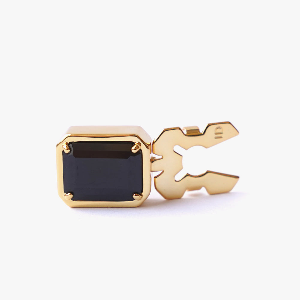 Mega rectangle button cover black gold