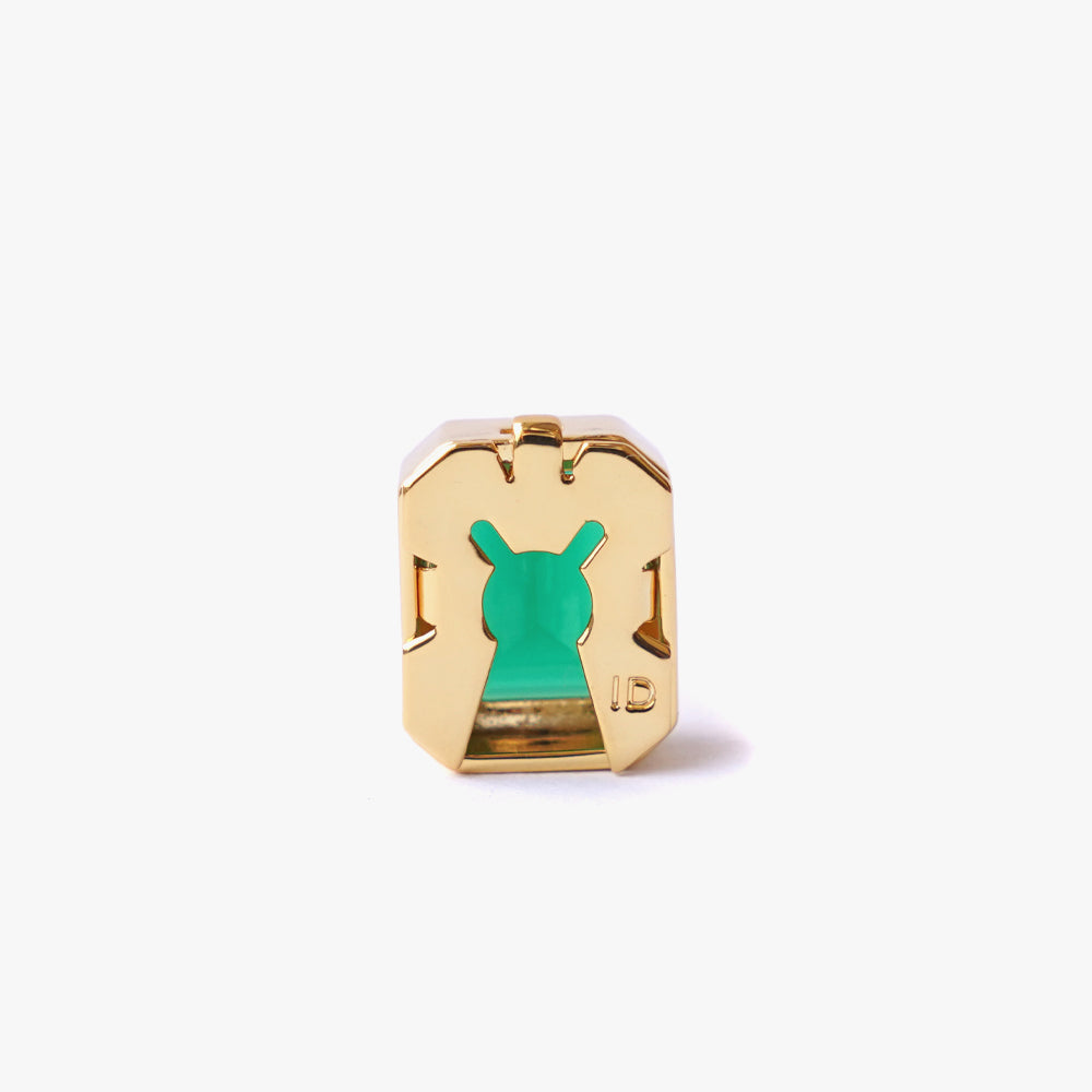 Mega rectangle button cover green gold