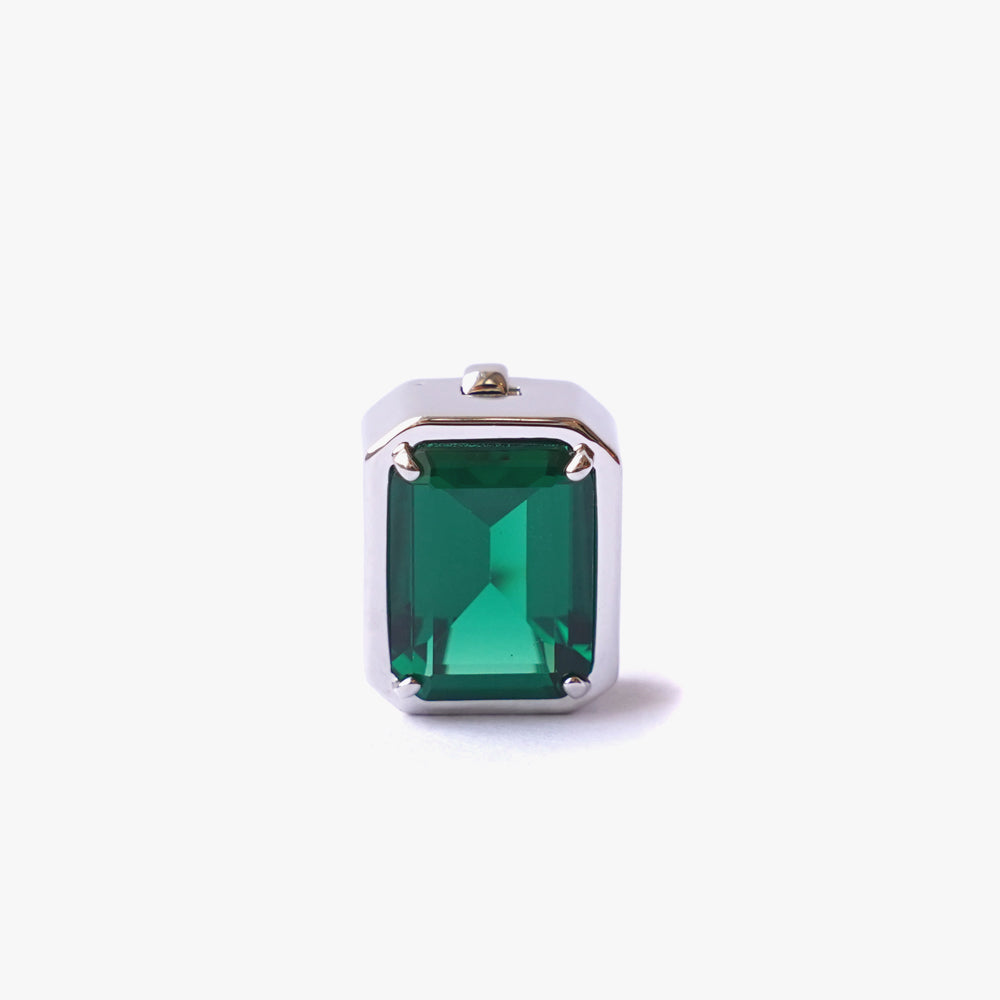 Mega rectangle button cover green silver