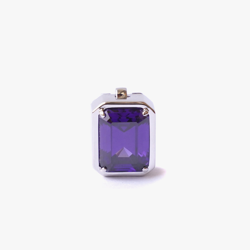 Mega rectangle button cover lilac silver
