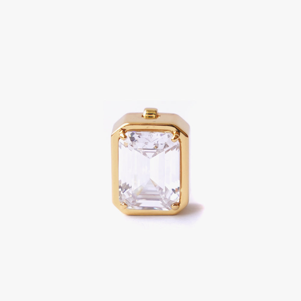 Mega rectangle button cover white gold