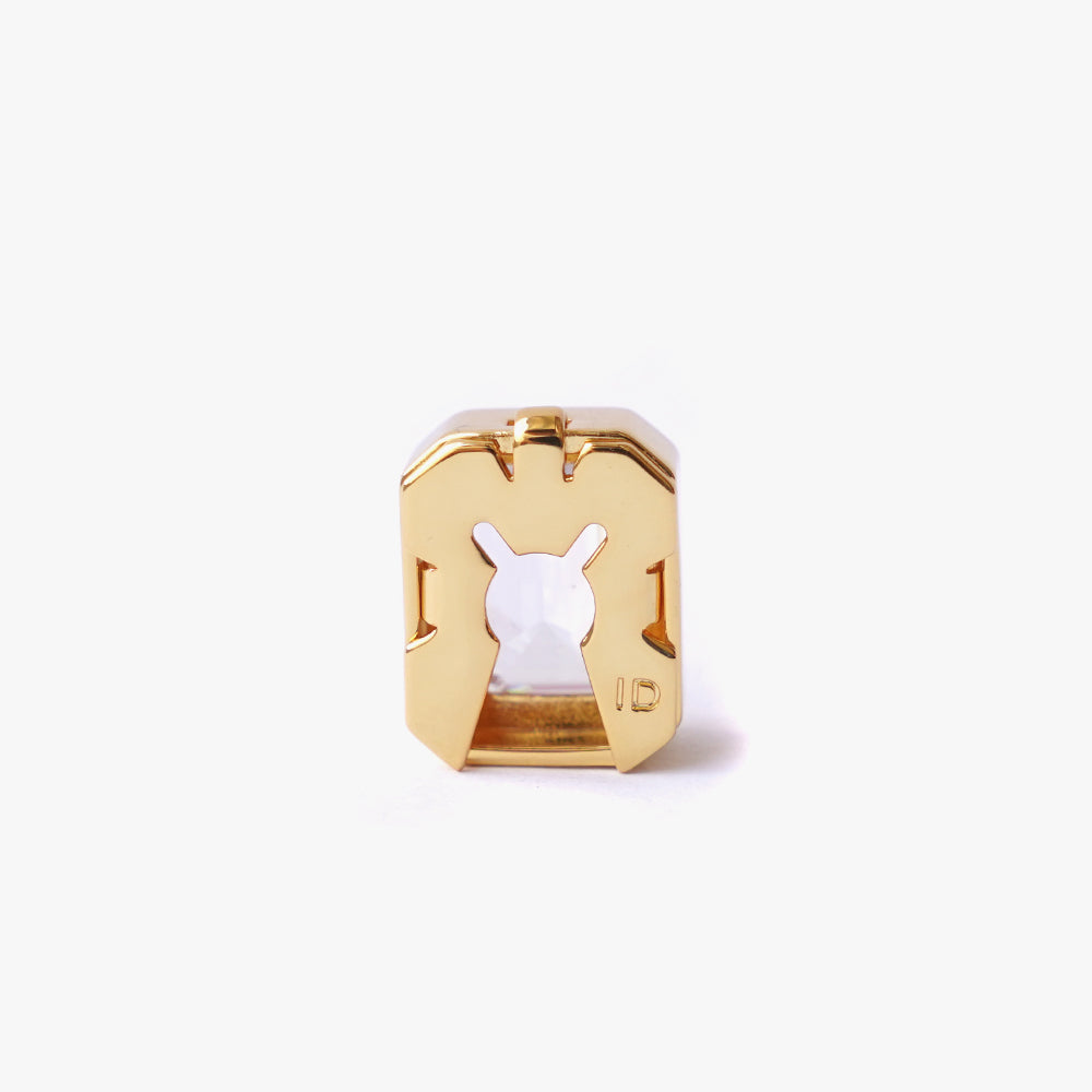 Mega rectangle button cover white gold