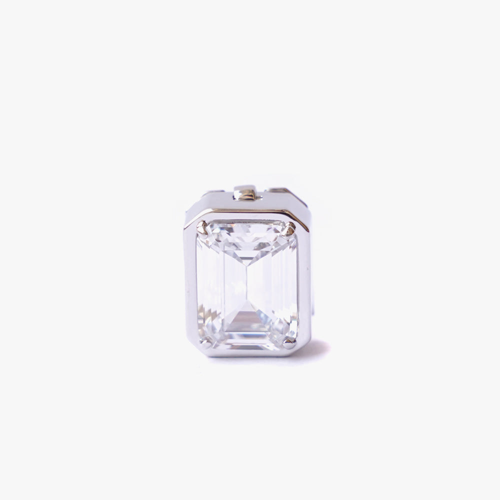 Mega rectangle button cover white silver