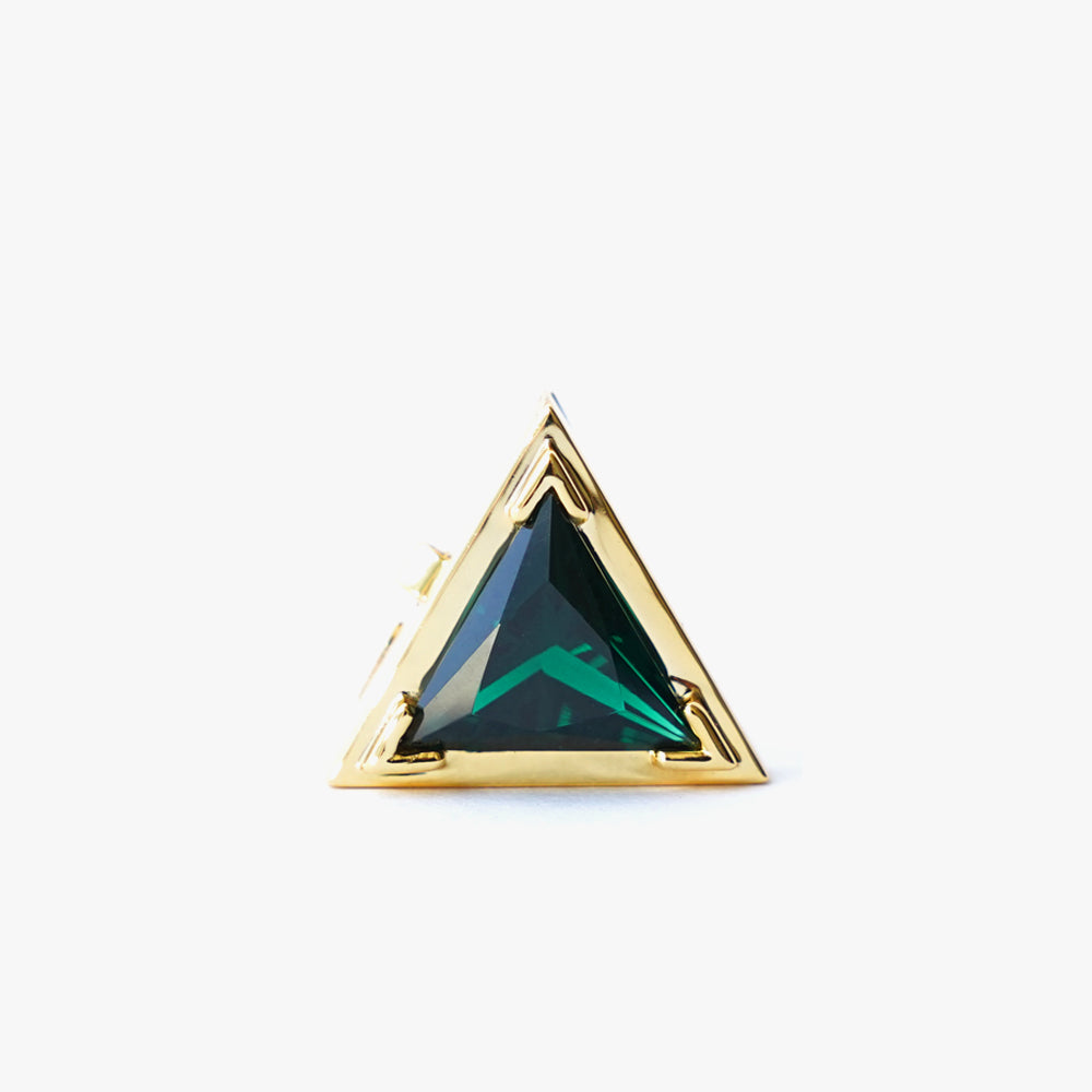 Mega triangle button cover green gold