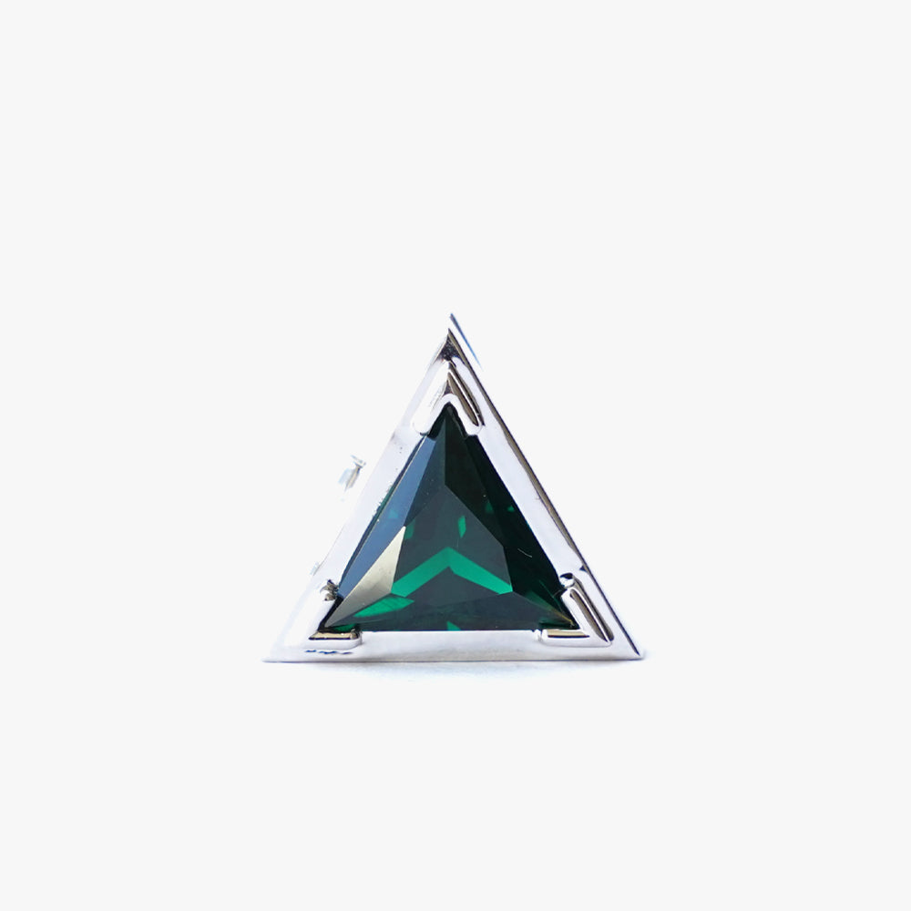 Mega triangle button cover green silver