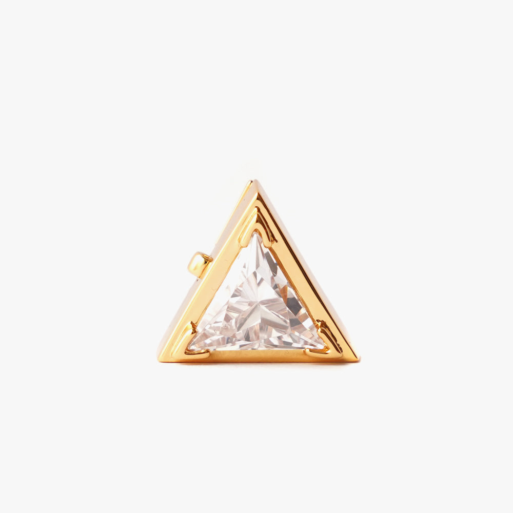 Mega triangle button cover white gold