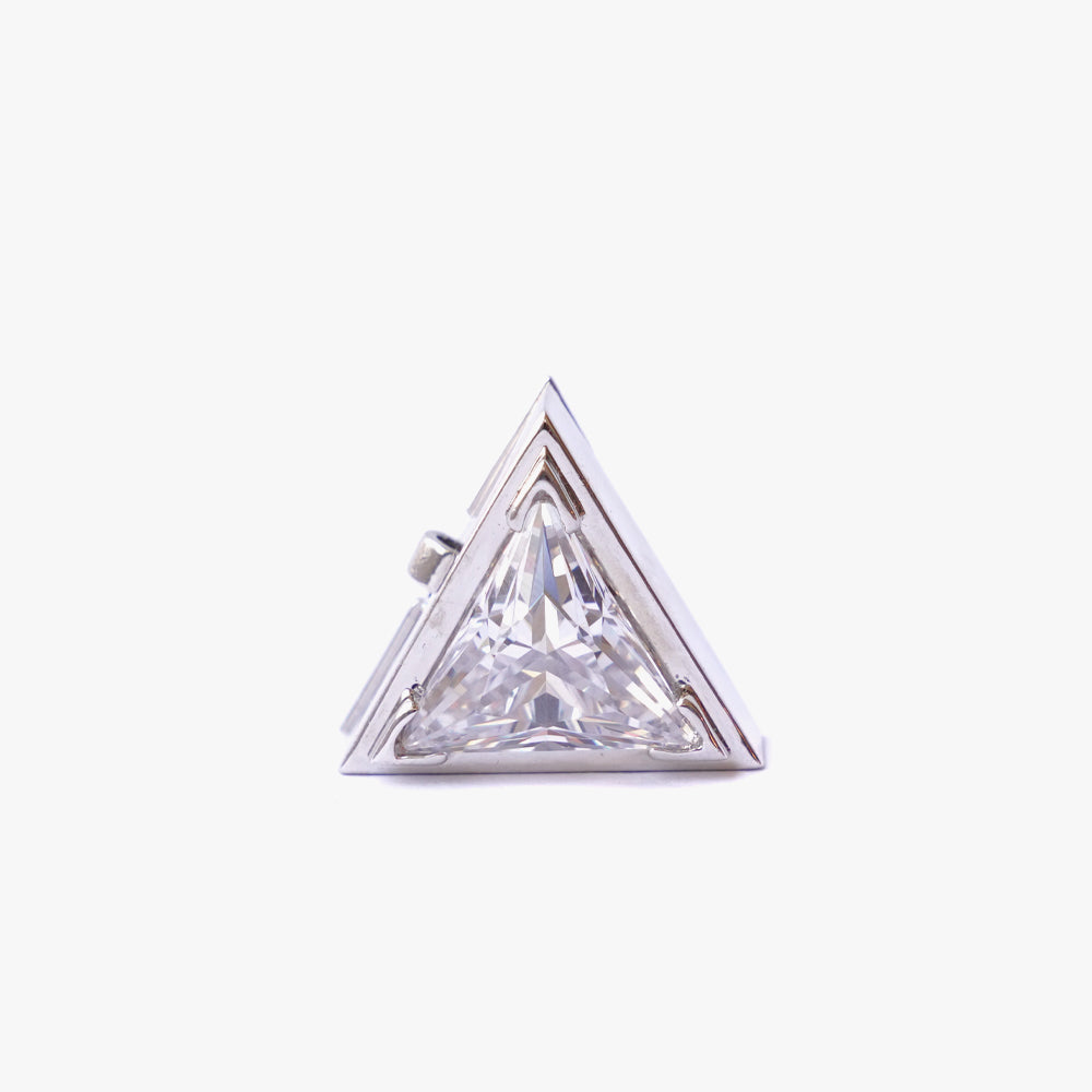 Mega triangle button cover white silver