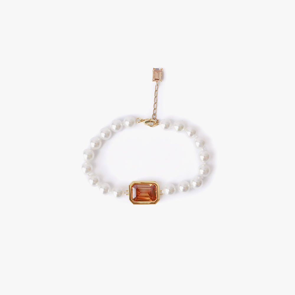Mega pearl bracelet beige gold