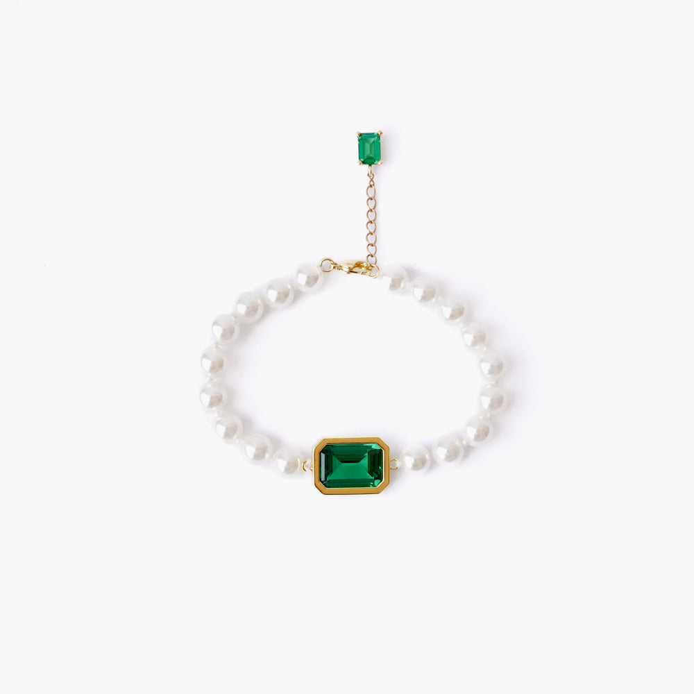 Mega pearl bracelet green gold