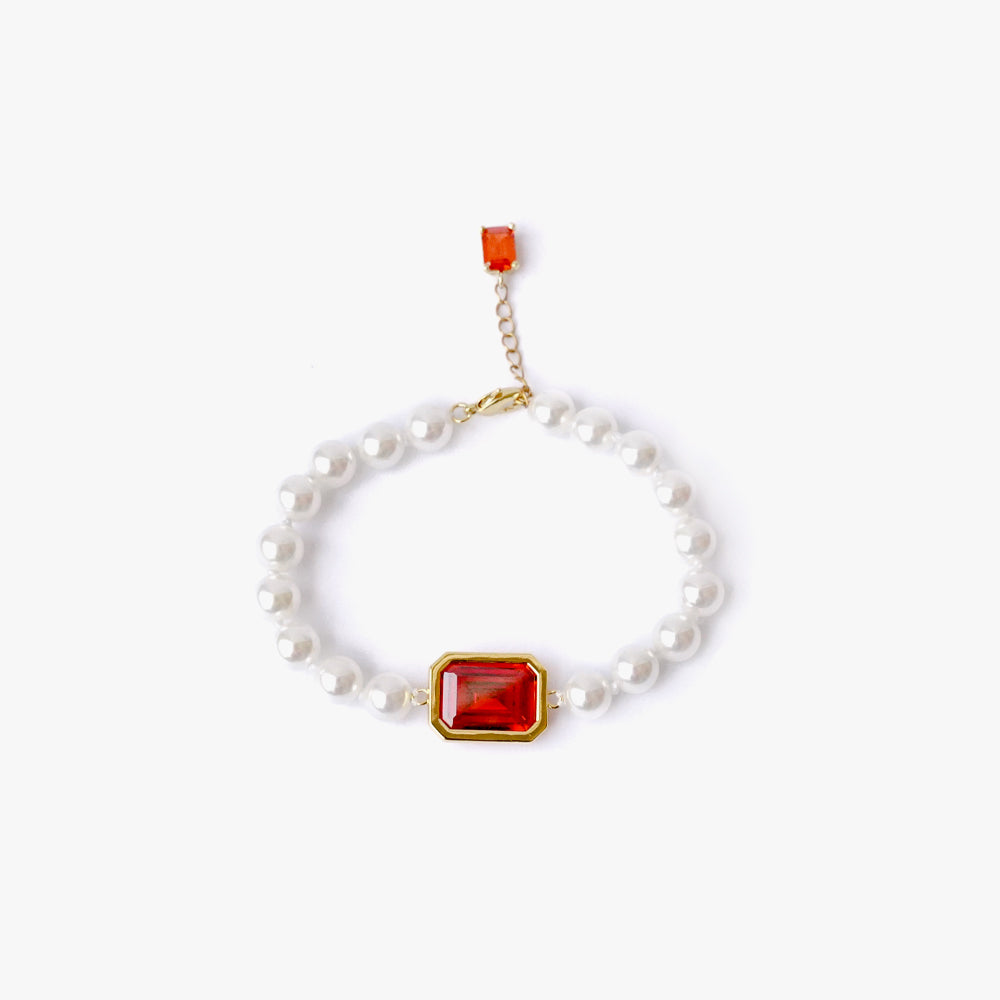 Mega pearl bracelet orange gold