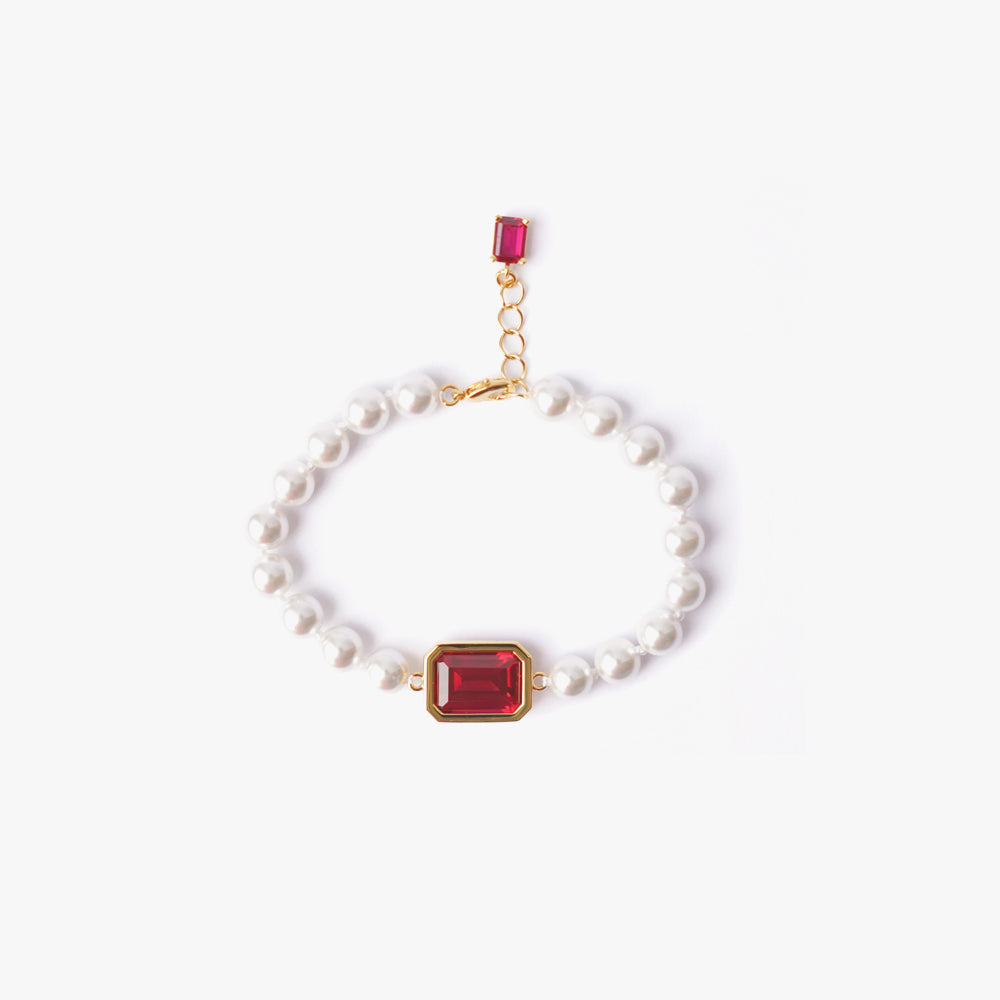 Mega pearl bracelet pink gold