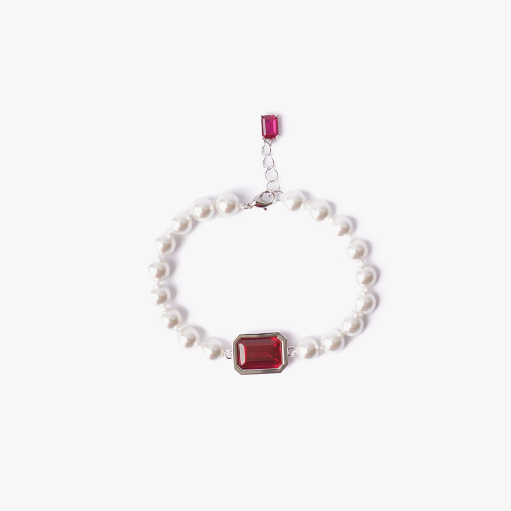 Mega pearl bracelet pink silver