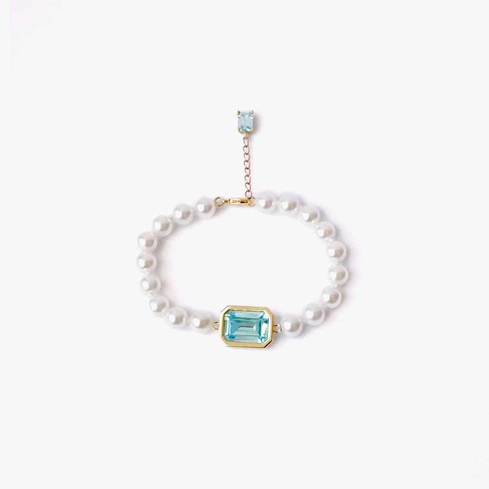 Mega pearl bracelet turquoise gold