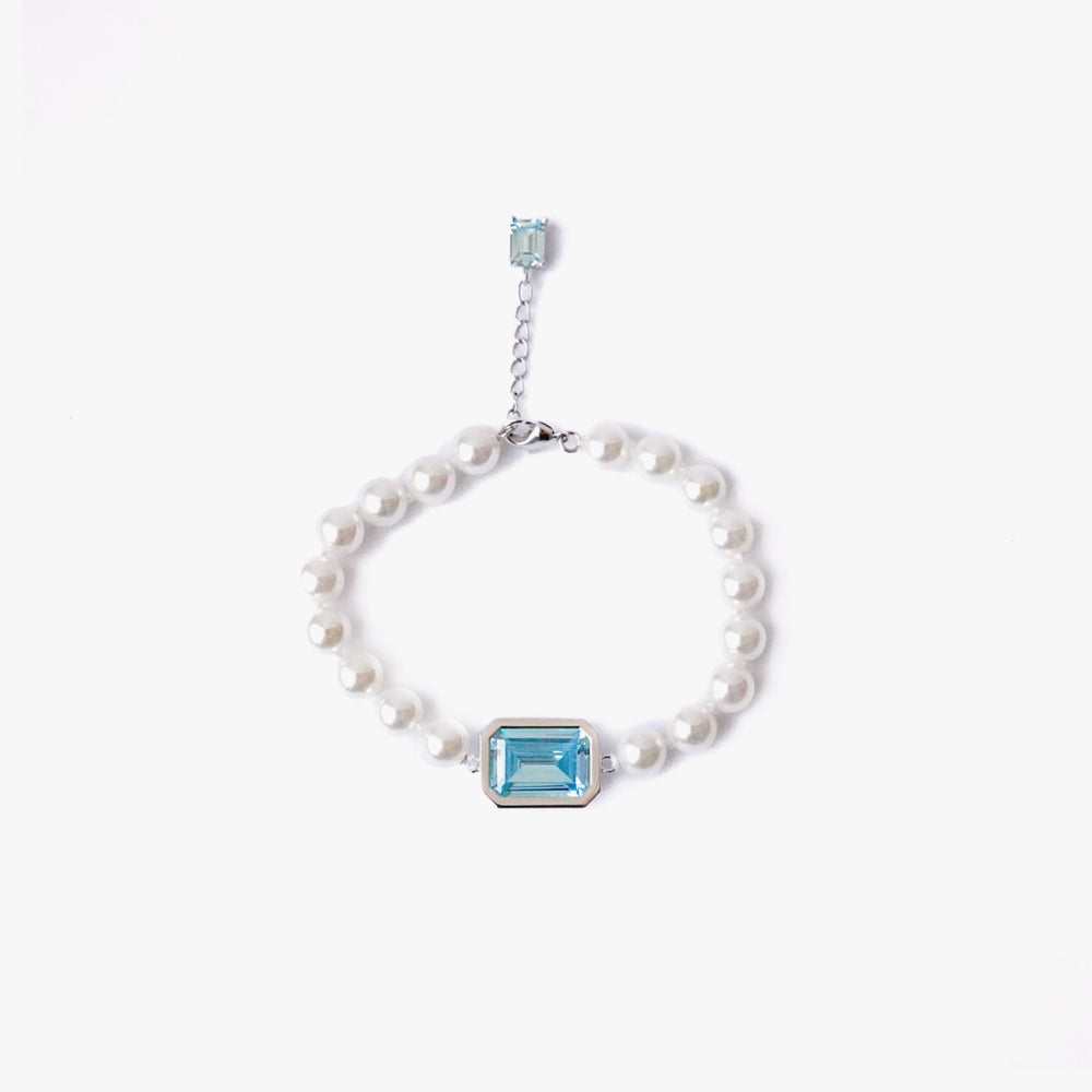 Mega pearl bracelet turquoise silver