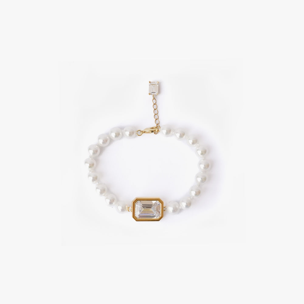 Mega pearl bracelet white gold