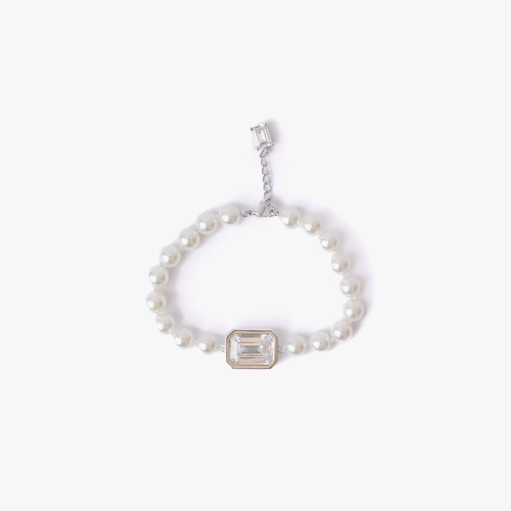 Mega pearl bracelet white silver