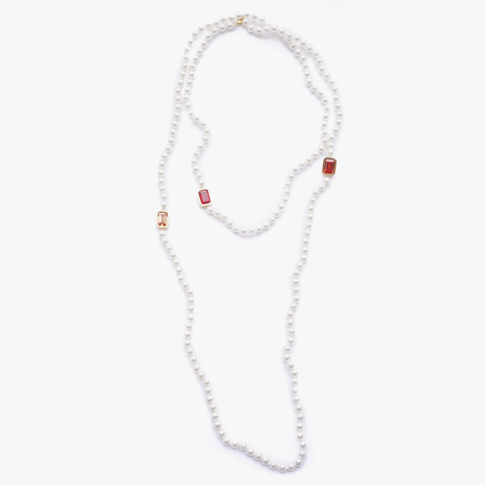 Mega pearl necklace multi gold