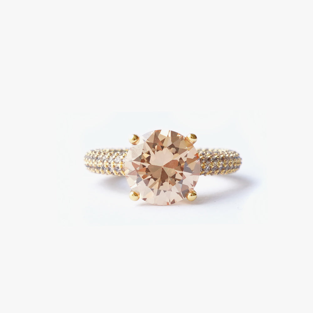 Mega circle ring beige gold