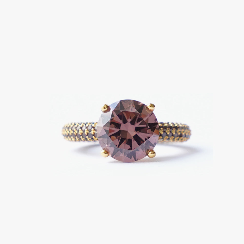 Mega circle ring brown gold