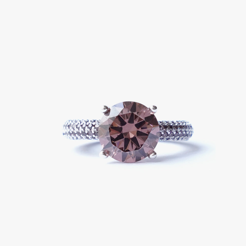 Mega circle ring brown silver