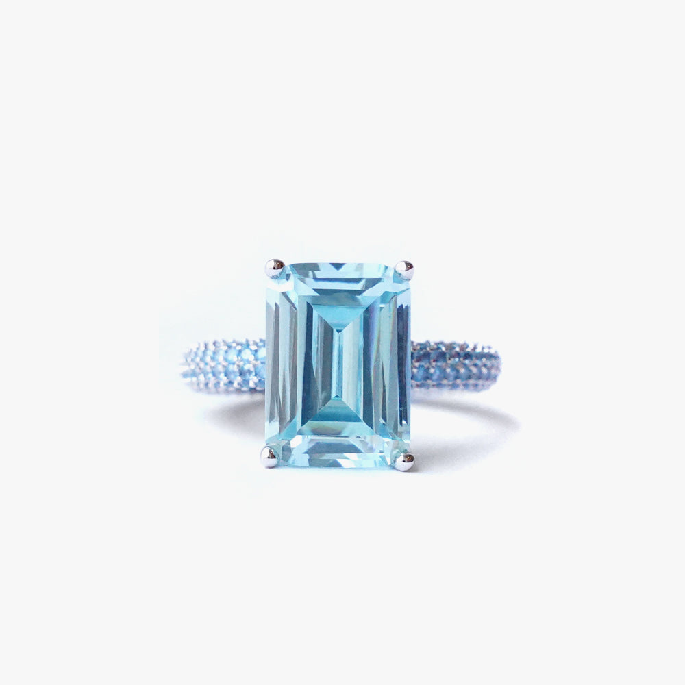 Mega rectangle ring turquoise silver