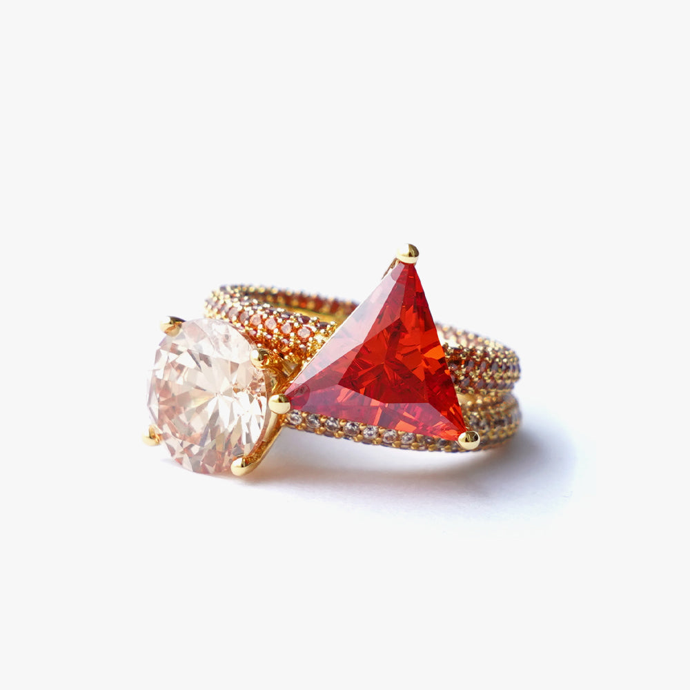 Mega triangle ring orange gold