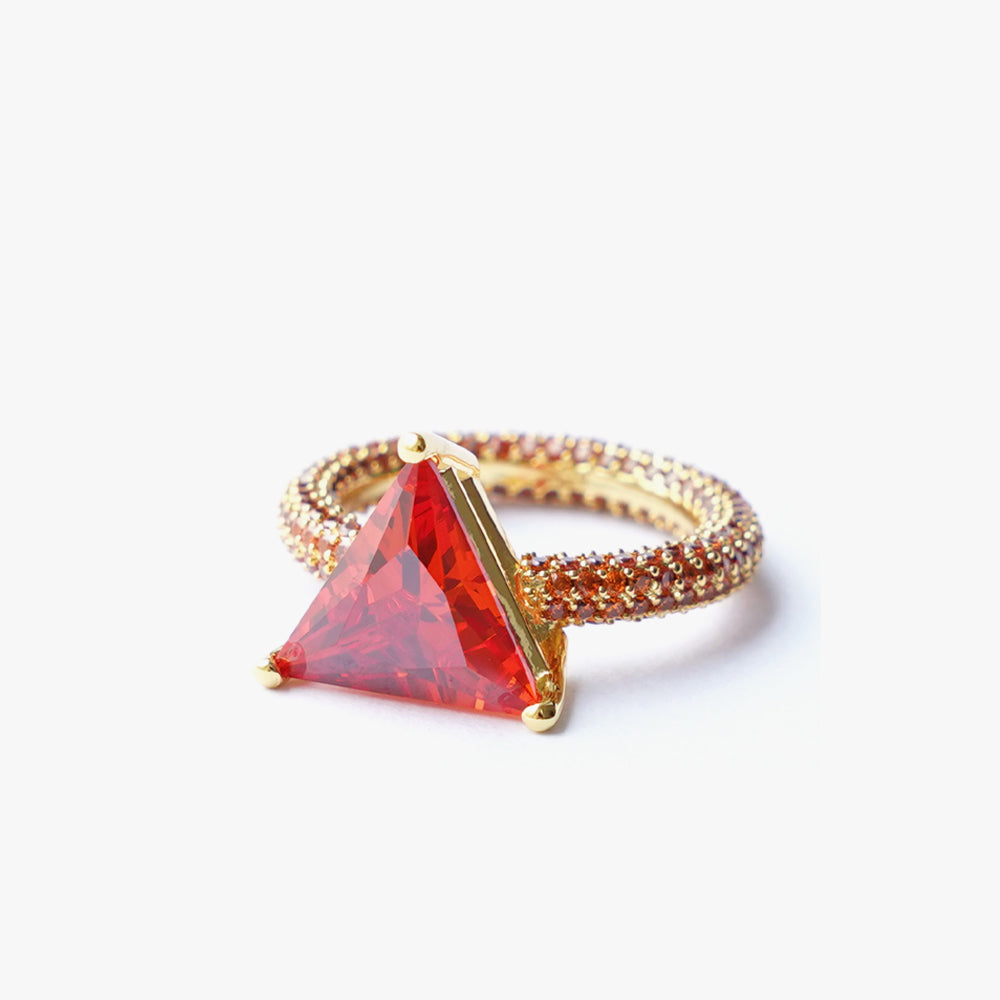 Mega triangle ring orange gold