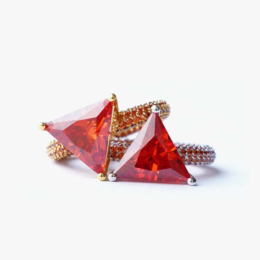 Mega triangle ring orange gold