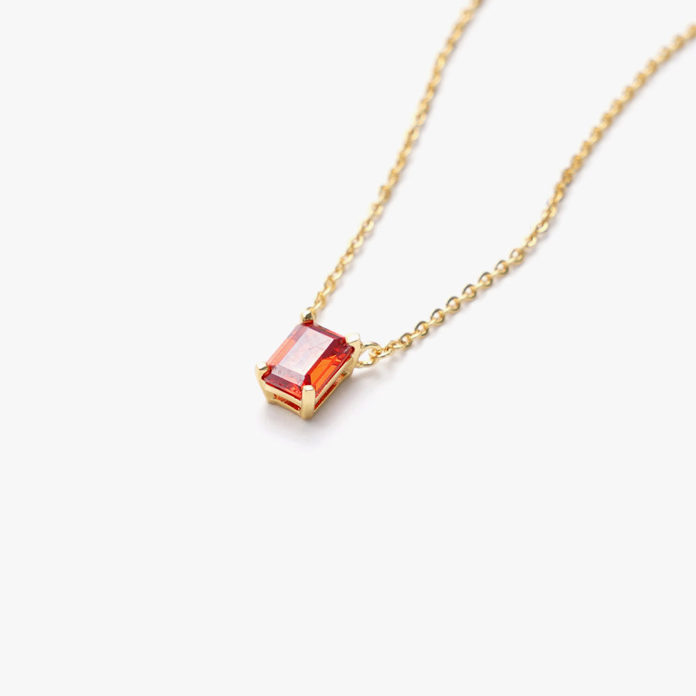 One stone necklace orange gold