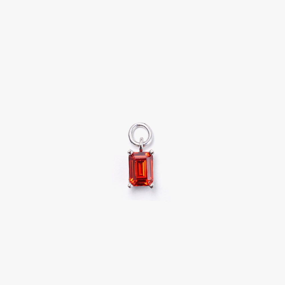 One stone pendant orange silver