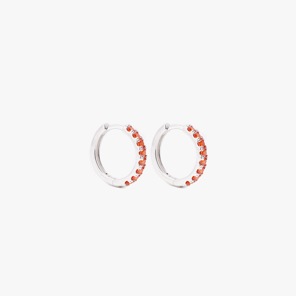 Mini hoop orange silver