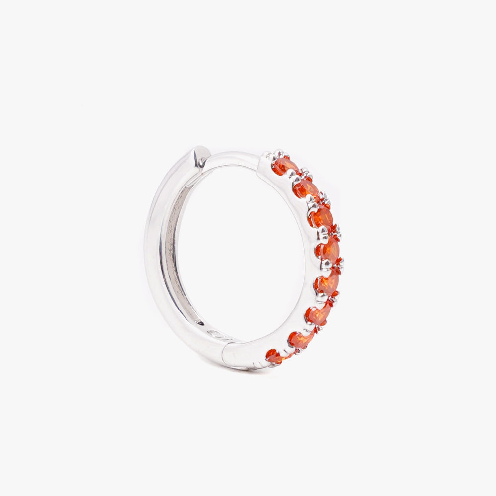 Mini hoop orange silver