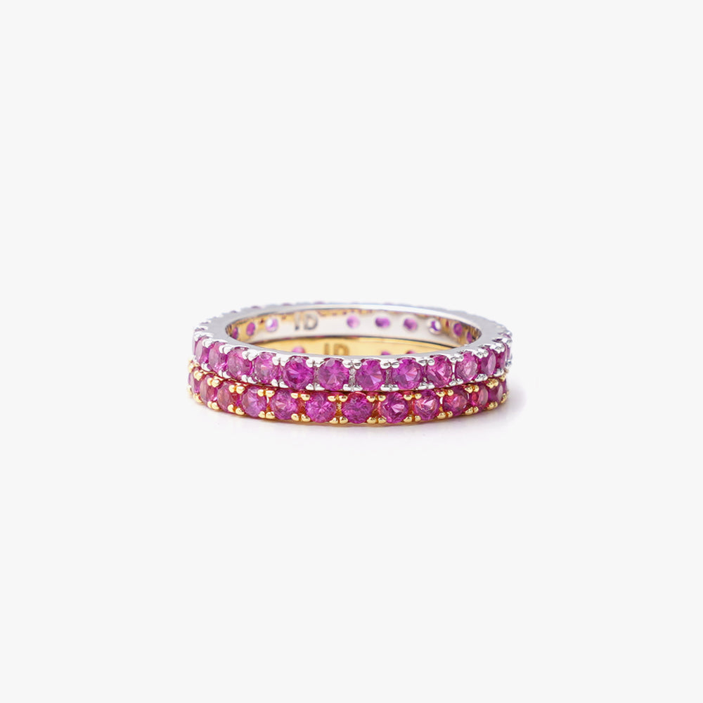 Colorful ring slim pink silver