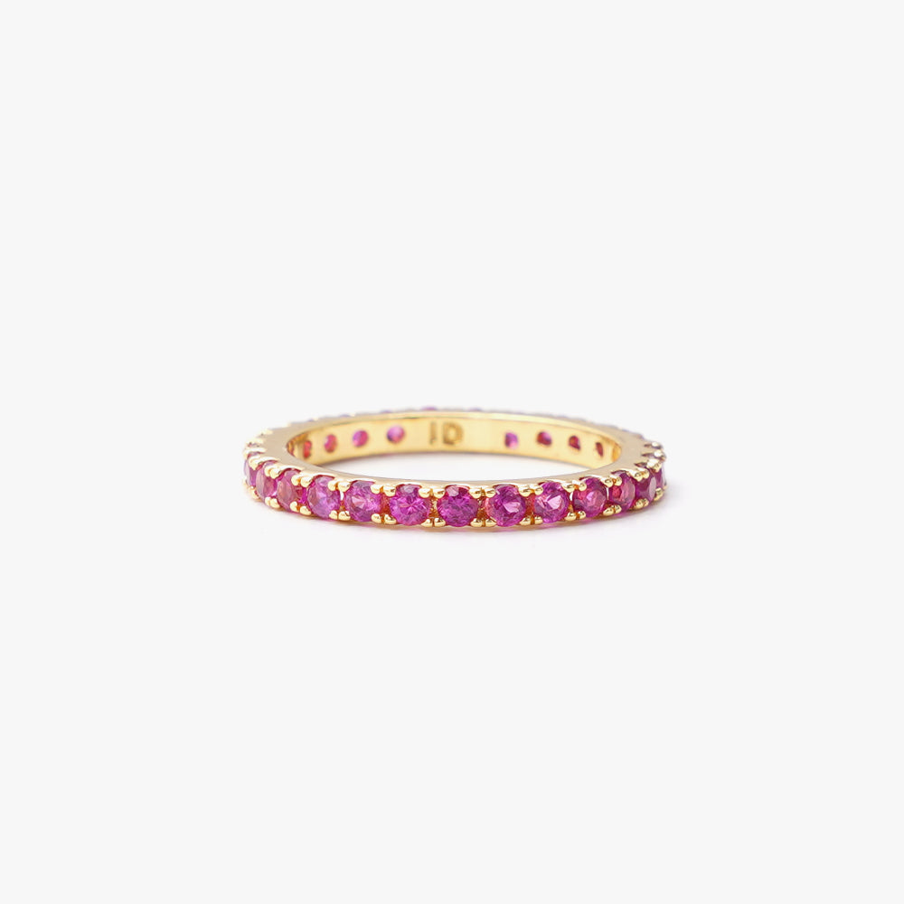 Colorful ring slim pink gold