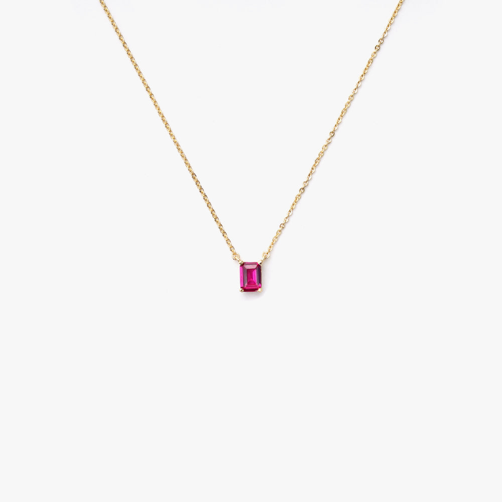 One stone necklace pink gold