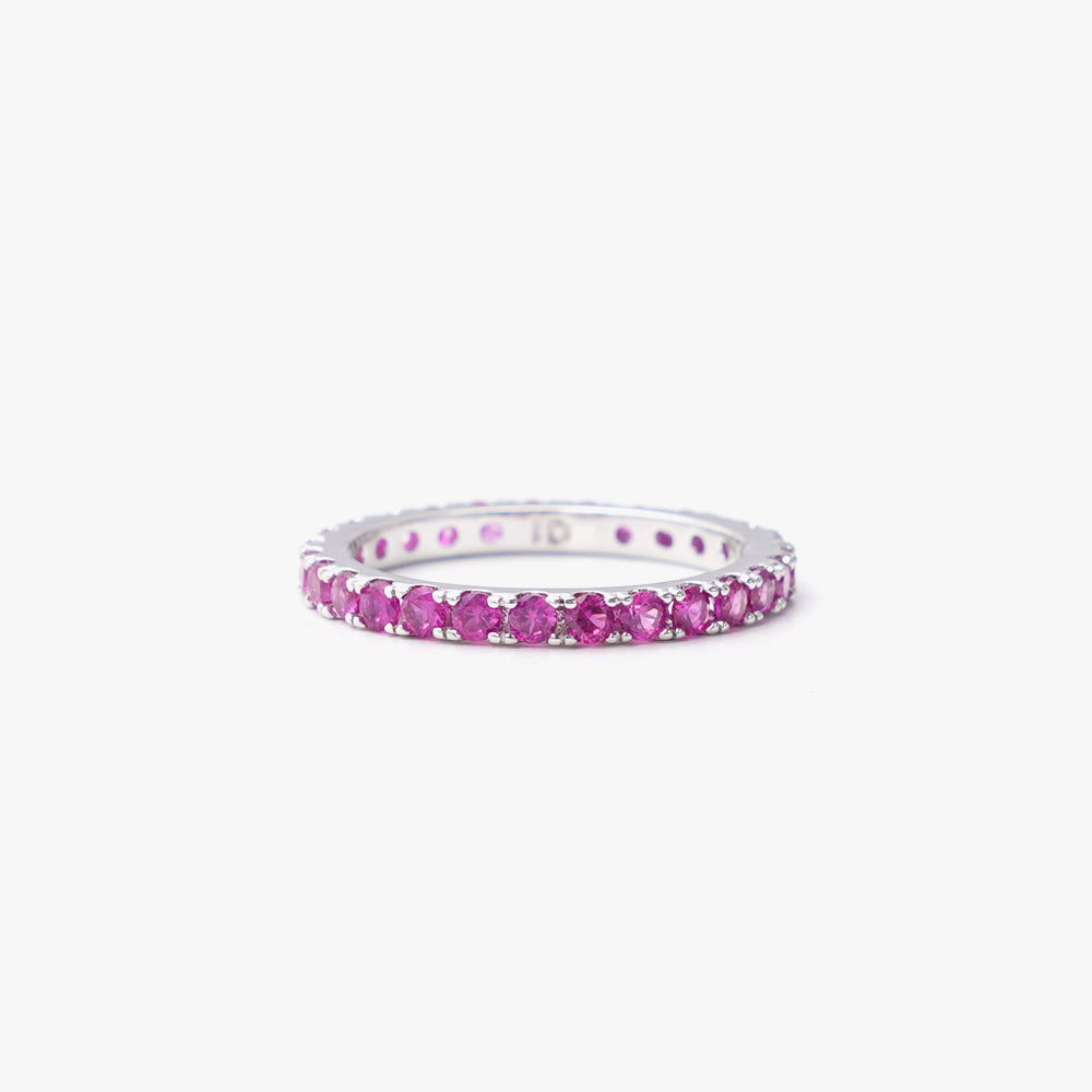 Slim ring pink silver