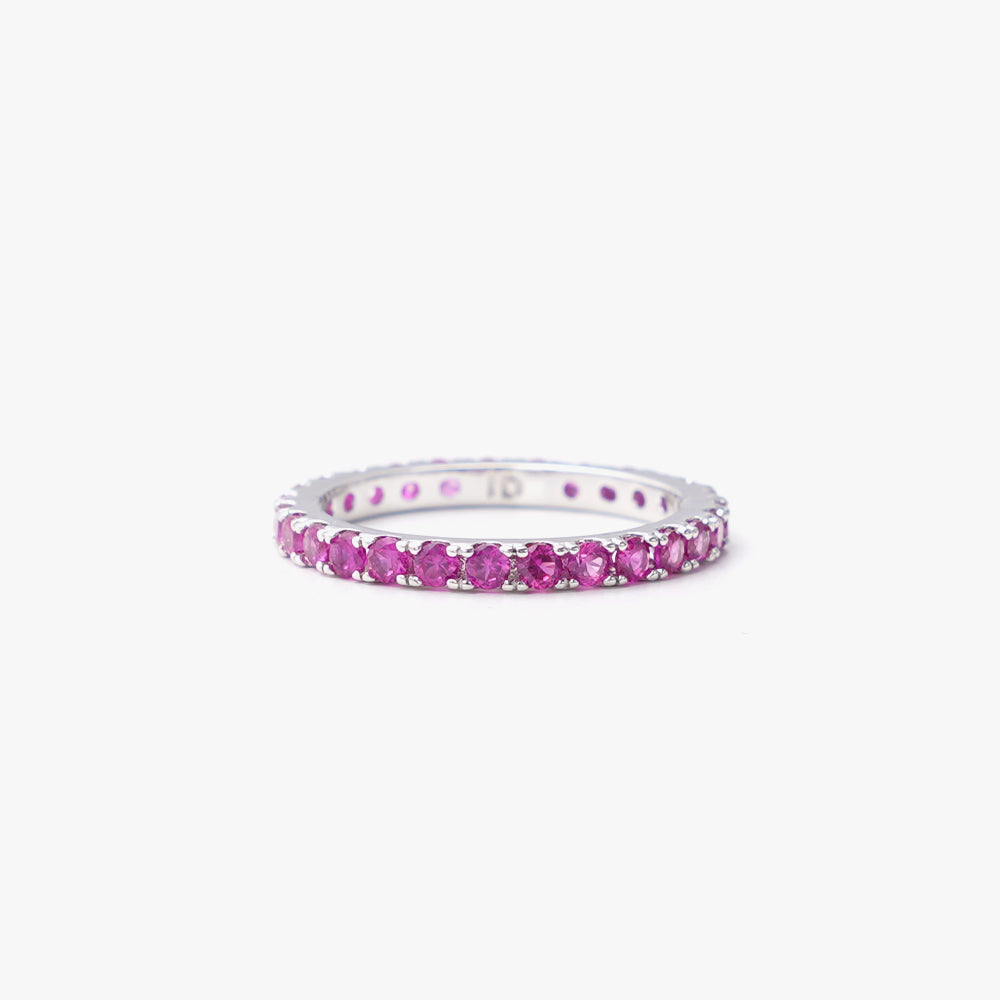 Colorful ring slim pink silver