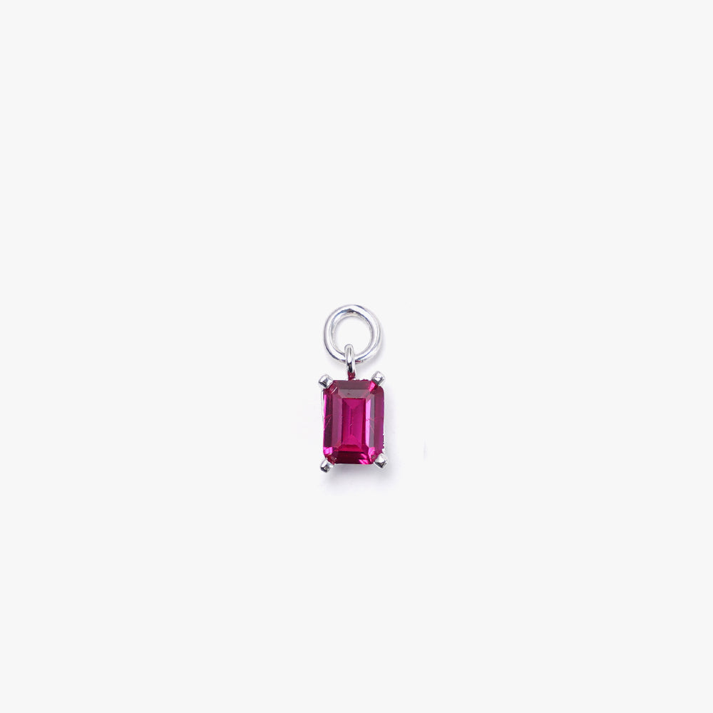 One stone pendant pink silver
